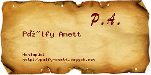 Pálfy Anett névjegykártya