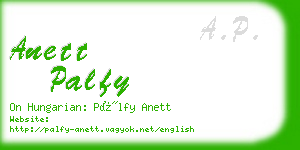 anett palfy business card